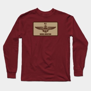 U.S. Naval Aviation Wings Patch (desert subdued) Long Sleeve T-Shirt